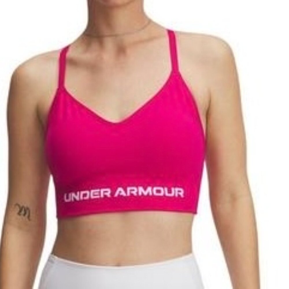 Women's Under Armour Vanish Seamless Low-Impact Long Sports Bra XL Pink